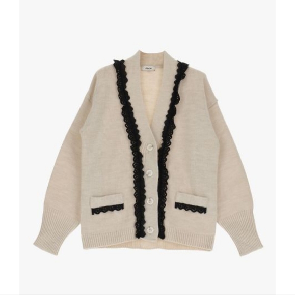 Button up cardigan with lace details - Picture 1 of 6